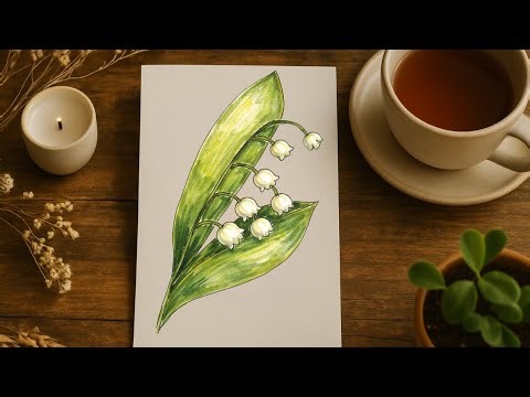 Easy Lily of the Valley Flower Drawing 🌸 | Simple Step by Step Tutorial for Beginners