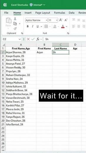 Flash Fill - Excel | Excel Tips & Trick Using Flash Fill Option In Excel #excel