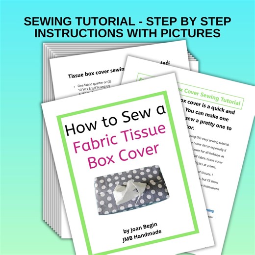 Easy Fabric Tissue Box Cover Sewing Tutorial / DIY Tissue Box Cover / Tissue Box Cover Sewing Pattern / Quick and Easy Sewing Pattern / PDF - Etsy