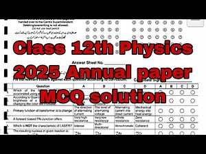 Class 12 Physics 2025 Annual Paper Solution | HSSC-II FBISE | Federal Board Paper with Answers