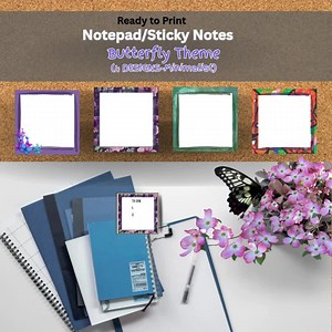 Butterfly Notepad Printable | Minimalist Sticky Notes (digital Download) - Etsy Canada