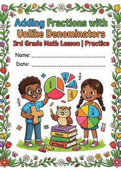 Adding Fractions with Unlike Denominators 3rd Grade Math Lesson | Practice