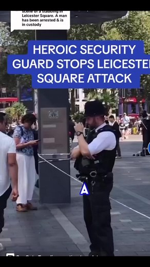 shop security guard has emerged as a hero who put a stop to a knife attack in which an 11-year-old girl and a woman aged 34 were injured in Leicester Square. #leicestersquare #crime #ukcrime #metropolitanpolice #news #uknews #securityguard #london #centrallondon #fyp #foryoupage #vira