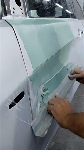 Most Satisfying Car Door Putty Work Ever Perfect Body Filler Application #automobile #puttywork