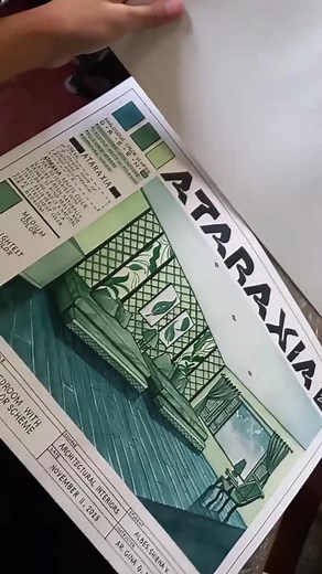 bedroom with analogous color scheme #rendering #watercolor #architecture #interiordesign