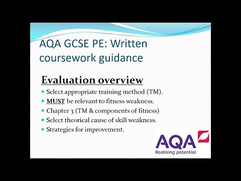 GCSE PE coursework Part 2 Evaluation Guidance