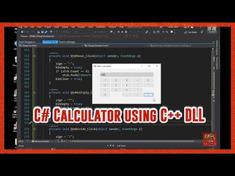 Creating a basic WinForm Calculator in C# that uses C++ DLL (Dynamic Link Library)