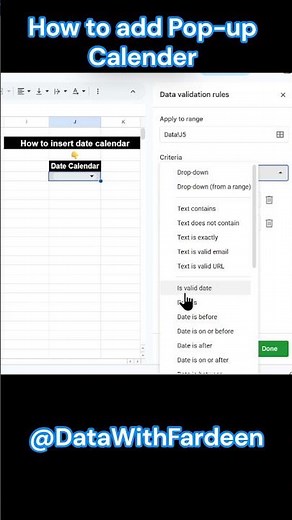 Add Pop-up Calendar in Google Sheets 🔥 | Date Picker Trick You Must Know!
