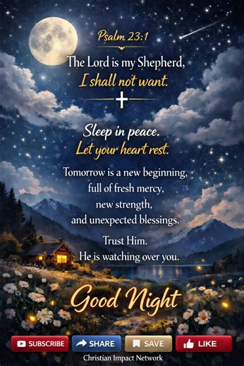 Sleep in peace… God is watching over you 🌙✨ Trust Him tonight 🙏 #CapCut #G#GoodNightBlessingT#TrustGodP#Psalm23christianmotivation