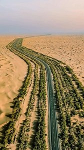 The Tarim Desert Highway is the longest mobile desert highway in the world. To prevent the highway from being covered by quicksand, artificial sand-proof forests stretch for hundreds of kilometers on both sides of the road, turning the desert into a thoroughfare and an oasis, it's the best in the world 💯 #highwayengineeringdiscoveries | Highway Engineering Discoveries