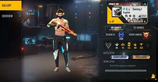 AS Gaming monthly income, UID number, real name, Free Fire stats, and more