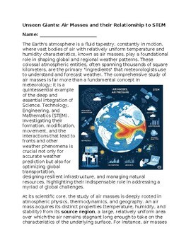 Air Masses & STEM - No Prep - Worksheet - 100% Editable