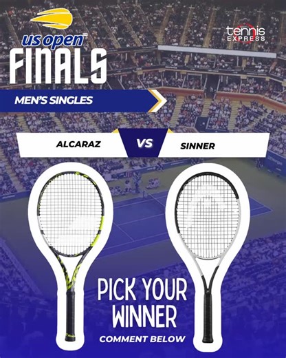 🏆 US Open Men’s Final 🏆 It’s Alcaraz vs Sinner, two young stars battling for glory under the lights. Who’s your pick to lift the trophy? 🎾🔥 💬 Drop your winner below 👇 👉 Shop pro gear now at TennisExpress.com #USOpenTennis #Alcaraz #Sinner #TennisExpress #GameSetMatch | Tennis Express