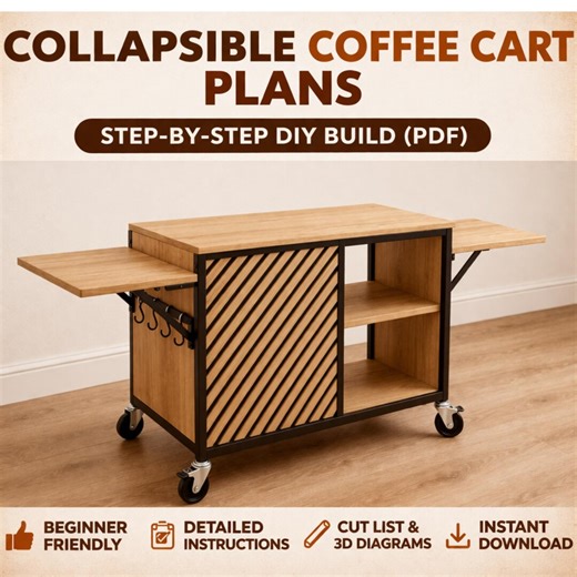 Collapsible Coffee Cart Plans – Step-by-step DIY Build Guide (PDF) - Etsy UK