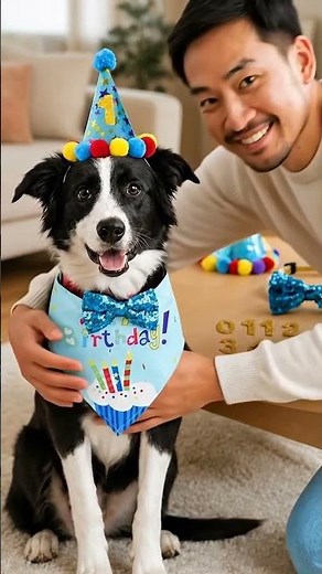 Dog Birthday Bandana, Party Hat & Bow Tie Set for Small- Large Dogs