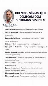 ℹ️ Importante: A presença desses sintomas não significa, automaticamente, que exista uma doença grave. Muitos sinais podem ter causas simples e transitórias. Antes de definir qualquer diagnóstico, procure um médico. Somente a avaliação clínica adequada pode esclarecer a causa e orientar a melhor conduta. | João Paulo Pan Carlin