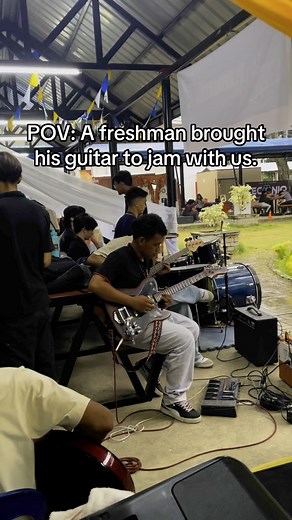 The future of Playmakers is bright frfr. Visit our booth today! #playmakersopenmic #USTPWOW2025 #ustpplaymakers #guitarist #reels | Playmakers - USTP Music Organization