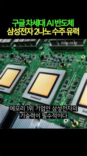 Samsung Electronics Likely to Win Google's Next-Generation AI Semiconductor Order (260612)