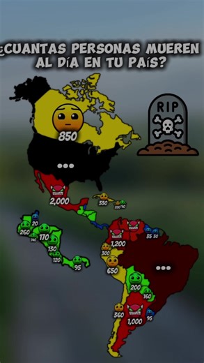 ¿Cuantas personas mueren al día en tu país?#fyp #viral #mapper #america #paises