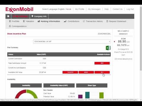 ExxonMobil - How to sell your SIP shares