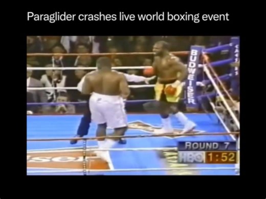 Paraglider Crashes Into Live Boxing Event