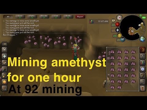 (OSRS) Mining Amethyst Crystals For One Hour On Old School RuneScape - 92 Mining