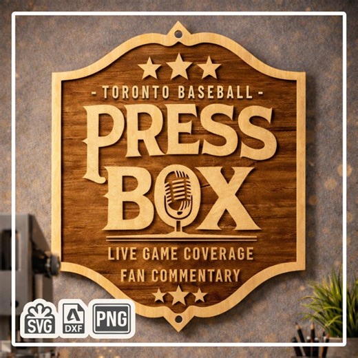 Toronto Baseball Press Box SVG | Vintage Laser Engraving File - Etsy
