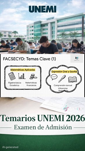 Temarios del examen de admisión UNEMI #unemi #unemi2026 #temariounemi #examendeadmisión #examendeadmision2026