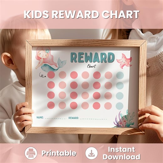 Mermaid Reward Chart Printable for Kids, Behavior Chart, Token Board, Chore Chart, Reward System Kids, Sticker Chart, Instant Download - Etsy