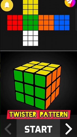 Twister pattern # Rubik's cube #3y3#amazing pattern!