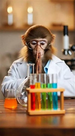 Baby Monkey’s First Science Experiment! Watch the adorable reaction