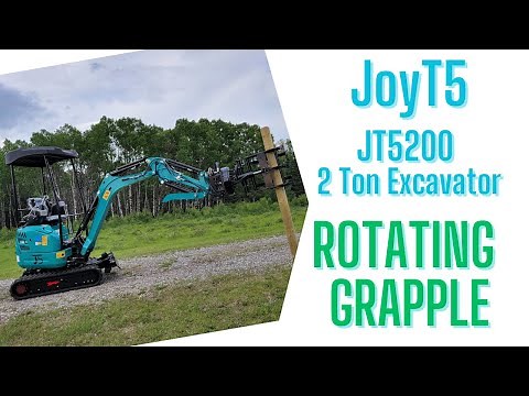 2 Ton Mini Excavator with Rotating Grapple Demo. JoyT5 JT5200