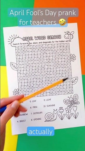 April Fools’ Day word search for teachers to prank students on April 1st