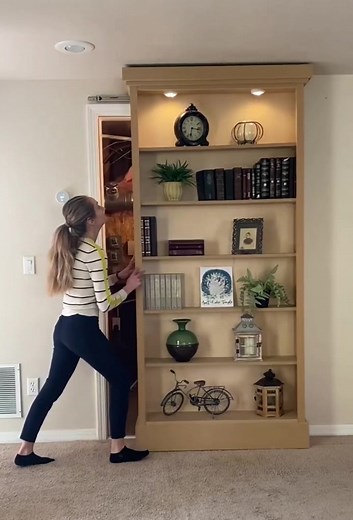 why get a barn door when you can get a bookshelf door instead 😁 order today from maderrashop.com#secretroom #bookshelf #bookshelfdoor #barndoor #maderrashop #maderra