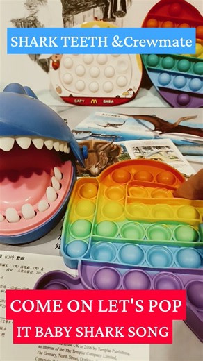 SHARK TEETH &CREWMATE POP IT TOY#asmr #babysharksong #satisfying #popitfidget