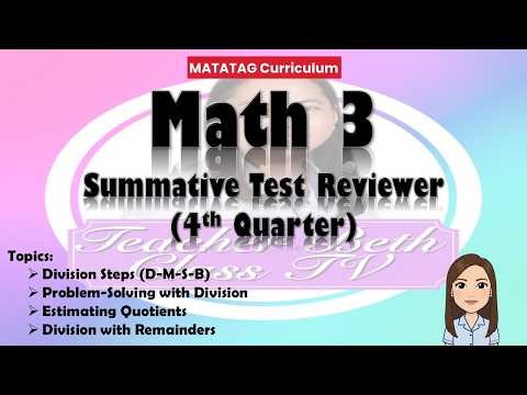 Math 3 | Summative Test Reviewer | Quarter 4 | Matatag Curriculum | Teacher Beth Class TV