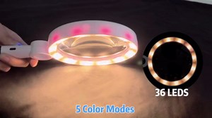 Magnifying Glass with Light, 5 Light Modes, Handheld Illuminated Lighted Magnifier, 10X 20X 45X Large Rechargeable Magnifying Glasses for Seniors, Reading, Inspection, Jewelry, Close Work