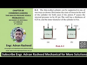 8-3|Combined Loading |Mechanics of Materials R.C Hibbeler|
