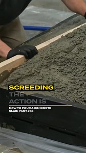 How to screed concrete | #Sakrete Pro Tips The goal of screeding is to even out the low and high areas within your forms. For a smaller slab, use a screed board or bull float to level the surface. For a larger slab, it's more efficient to use a screed machine. After the surface is level, use a mallet or vibrator to consolidate the concrete and get rid of air pockets. Prepping for a concrete project? Get more Pro Tips on Youtube or check out Sakrete.com. #concrete #slab #concretefinisher #constru