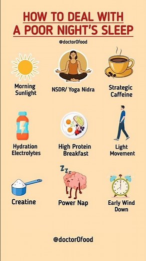 How to Deal With a Poor Night’s Sleep | Science-Backed Daytime Recovery Tips #healthylifestyle #diet