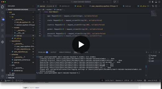 #python #fastapi #postgresql #alembic #backenddevelopment #databasemigrations #learninginpublic #developerjourney | Jaimil Patel
