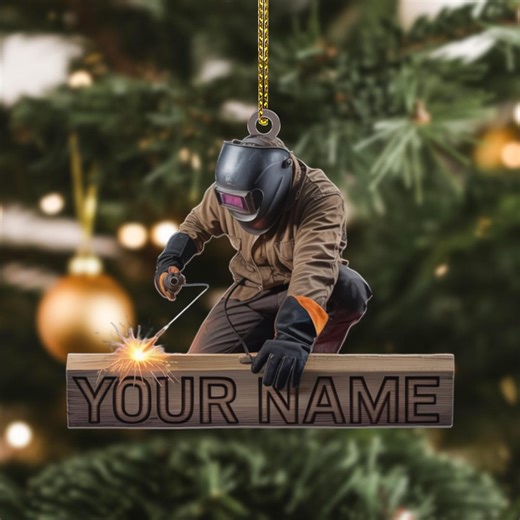 Personalized Welder Ornament – Flat Acrylic Welding Gift With Name – Christmas Tree Decor for Metal Worker or Fabrication Expert - Etsy Canada