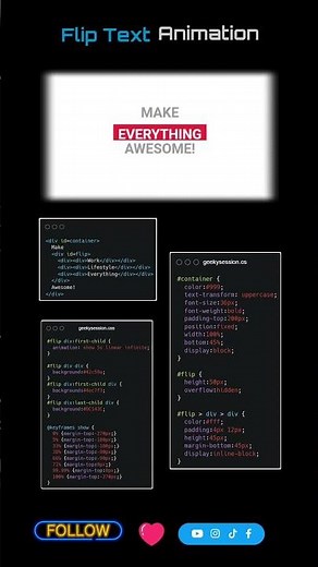 Text Flip Animation Using HTML CSS #html #css #javascript #cssanimation #webdesign