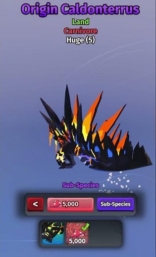 Obtaining Origin Caldonterrus (and stats) | Creatures of Sonaria Roblox