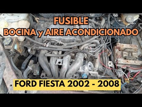 Where is the fuse for the horn and air conditioning on a 2002-2008 Ford Fiesta?