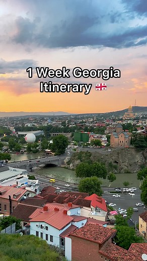 SAVE THIS for the perfect 1 Week Georgia Itinerary (the country) 🇬🇪 Days 1-2: Tbilisi Explore the capital city with delicious food, great coffee culture, beautiful historic buildings and incredible sulfur springs. Don’t miss the Holy Trinity Cathedral, khinkali at Cafe Daphna, a visit to a sulfur bath (Orbeliani and Sulphur Bathhouse №5 were our choices), a stroll around Old Town, climbing Narikala Fortress for great views of the city and the Chronicles of Georgia. Days 3-4: Kazbegi & Juta (vi