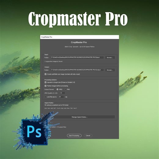Cropmaster Pro: Bulk Cropping and Upscaling Tool / Professionally Programmed Photoshop Script / Automate Your POD Workflow / Batch Cropping - Etsy