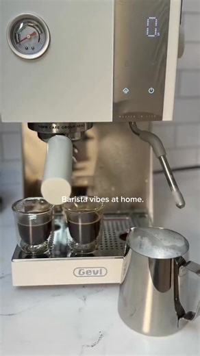 Mandy Starin | Amazon Finds + Home Decor + Lifestyle on Instagram: "Comment “LlNK” below and I will send the details right to you! This espresso machine makes amazing coffee shop like espresso right at home. It keeps perfect pressure, shows you everything on a digital screen, and the steam wand makes that creamy microfoam for lattes and cappuccinos. #espresso #geviespresso #amazon #amazonhome #coffee #coffeeoftheday"