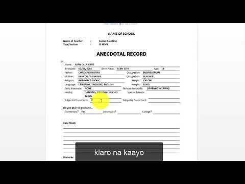 Anecdotal Record for DepEd and Private School Teachers (FREE Template)