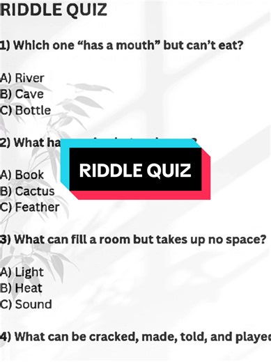 Challenging Riddle Quiz to Test Your Brain